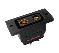 QS8P-S - Juego de conectores de batería de alta corriente 130-180 A macho y hembra para drones, vehículos eléctricos con sistema de bloqueo protegido contra chispas (hembra), color negro