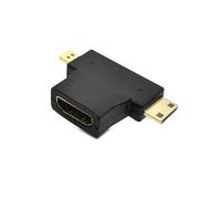 QSBVSO Adaptador de conector Hdmi- Cable compatible 90 ángulo de esquina dejado hacia arriba hacia abajo hacia abajo el extensor hembra masculino, M~ni/micro a HDMI Extensión(3-In-1 HDMI Adapter)
