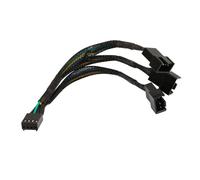 QSBVSO Chaqueta de red negra con 6 pulgadas, 1 hasta 3 pines de 4 pines, Molex TX4, CPU, 4 pines, Pwm, divisor de ventilador, cable adaptador de ventilador de alimentación (15 cm, PWM 1X3 Fanout)