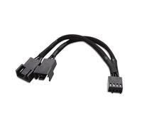 QSBVSO Chaqueta de red negra con 6 pulgadas, 1 hasta 3 pines de 4 pines, Molex TX4, CPU, 4 pines, Pwm, divisor de ventilador, cable adaptador de ventilador de alimentación (15 cm, PWM 1 x 2)