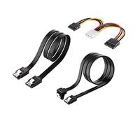 QSBVSO En-labs 2 x SATA 3.0 Cable de datos y kit de cable de alimentación con 3.5 pulgadas a x 2 SSD / 2.5- Montaje de plástico de la bahía del disco duro interno de la pulgada
