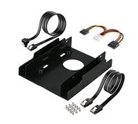 QSBVSO Labs SATA Cable de datos y cable adaptador de alimentación con doble potencia de montaje de bahía de 2.5 "a 3.5" de disco duro: 2 x 2.5 a 3.5" Hdd(With Plastic Bracket)