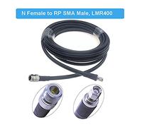 QSBVSO Lmr400 Pigtail n mujer a Rp-sma Mujer 50 ohmios Rf Jersey de cable de extensión Compatible With 4g lte Señal de teléfono celular(N F to RP SMA M,15M)