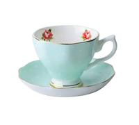 QSCTYG Coffee Mug Cups Cup And Saucer Set With Spoon Afternoon Tea For Party(Green 170ML)