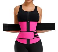 QSCTYG Entrenador de Cintura Adelgazante Moldeador Cuerpo, cinturón Fitness, Faja Deportiva for Quemar Grasa, recortador Sudor, Moldeadora Entrenamiento(Pink,M)