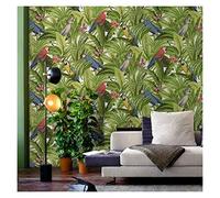 QSCTYG Papel Pintado Autoadhesivo Modelo Verde de la Naturaleza Pared Color del Papel del Papel Pintado del PVC Rollo Habitación Sala decoración del hogar 40 (Color : N02701, Dimensions : 10mx53cm)