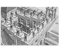 QSDTGHUIKP Ascenso y descenso de M.C. Escher Póster y pintura Arte de pared psicodélico M.C. Escher Lienzos para decoración de pared de oficina 40x55cm Sin marco