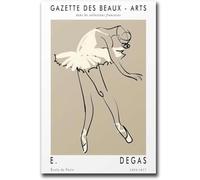 QSDTGHUIKP Cartel de bailarina de ballet de Edgar Degas Arte mural vintage Pintura de lienzo de Edgar Degas Grabados abstractos para decoración de salón Cuadro 16x24 pulgadas sin marco