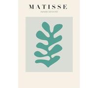 QSDTGHUIKP Carteles recortados en verde de Henri Matisse Arte mural abstracto Grabados en lienzo de Henri Matisse Pintura estética para decoración mural de casa Cuadro 16x24 pulgadas sin marco