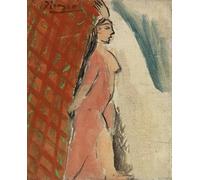 QSDTGHUIKP Desnudo de perfil por Pablo Picasso Cartel de lienzo Arte abstracto en la pared Pintura vintage Grabados de Pablo Picasso para decoración de oficina 40x55cm Sin marco