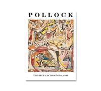 QSDTGHUIKP El inconsciente azul 1946 de Jackson Pollock Póster y pintura en lienzo Arte mural abstracto Grabados de Jackson Pollock para decoración del hogar 40x60cm Sin marco