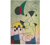 QSDTGHUIKP El sol abrazando al amante de Joan Miro Póster Arte mural retro Joan Miro Grabados en lienzo abstracto para el hogar Decoración de 50x70cm Sin marco