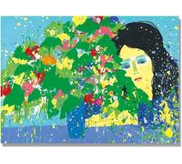 QSDTGHUIKP Esperando tu carta de amor de Walasse Ting Póster Arte abstracto en la pared Walasse Ting Pintura de lienzo Impresiones estéticas para decoración del hogar 16x20in sin marco