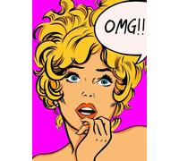 QSDTGHUIKP Grabados de Roy Lichtenstein《OMG》Pintura de lienzo de Roy Lichtenstein Póster de Pop Moda Arte mural Moderno para el hogar Decoración pop 16x24in sin marco