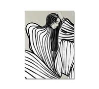 QSDTGHUIKP Línea de pósters de Sofia Lind Pintura de lienzo de chica pijama Arte mural de Sofia Lind Estampados de chica bohemia Imagen de moda para decoración de dormitorio 40x55cmx1 sin marco