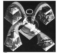 QSDTGHUIKP M.C. Escher《Synthesis》Póster Surrealismo Pintura en lienzo Pop Arte mural Pop M.C. Escher Grabados para salón Decoración mural 40x40cmx1 Sin marco
