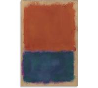 QSDTGHUIKP Naranja y azul de Mark Rothko póster Arte abstracto en la pared Imagen a color Grabados de Mark Rothko Pintura estética para decoración del hogar 40x60cmx1 sin marco