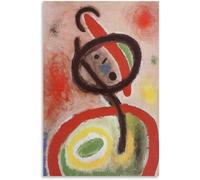 QSDTGHUIKP Personajes del póster de The Femme III de Joan Miro Arte mural Impresiones surrealistas de lienzo para oficina Decoración de 50x70cmx1 sin marco