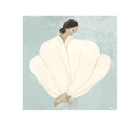 QSDTGHUIKP Póster de Sofia Lind Pintura blanca de lienzo de chica pijama Arte mural de Sofia Lind Estampados de chica bohemia Imagen de moda para decoración de dormitorio 40x40cmx1 sin marco