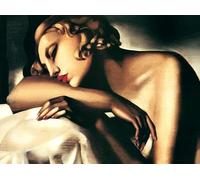 QSDTGHUIKP Póster de Tamara de Lempicka《The Sleeper》 Cuadro de pared cuadro retro de lienzo Tamara de Lempicka Grabados murales para decoración del hogar 40x55cm sin marco