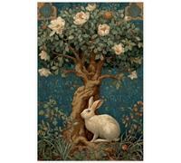 QSDTGHUIKP Póster y grabados de William Morris Cuadro de lienzo bajo el árbol Pintura mural de William Morris Cuadro retro para la decoración mural de 16x24 pulgadas sin marco