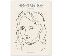 QSDTGHUIKP Retrato de Marguerite Póster por Henri Matisse Arte mural en lienzo Grabados estéticos Henri Matisse Pintura para el hogar 40x65cm Sin marco