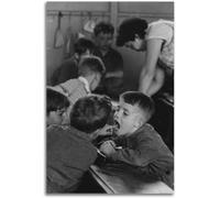 QSDTGHUIKP Robert Doisneau Poster Boys Arte mural en blanco y negro Fotografía Fotografía Pintura de lienzo de Robert Doisneau para decoración del hogar 40x60cm Sin marco