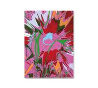 QSDTGHUIKP Rosa, rojo de Damien Hirst Pintura en lienzo Arte abstracto mural Damien Hirst Grabados coloridos y póster para decoración de baño 40x50cm Sin marco