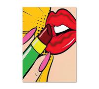 QSDTGHUIKP Roy Lichtenstein Pop Girl Poster Roy Lichtenstein Lápiz labial rojo Lienzo Arte de pared Roy Lichtenstein Impresiones y pintura para decoración del hogar 40x55cm Sin marco
