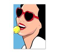 QSDTGHUIKP Roy Lichtenstein Pop Girl Poster Roy Lichtenstein Lápiz labial rojo Lienzo Arte de pared Roy Lichtenstein Impresiones y pintura para decoración del hogar 40x55cm Sin marco