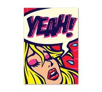 QSDTGHUIKP Roy Lichtenstein Pop Girl Poster Roy Lichtenstein YEAH Lienzo Arte de pared Roy Lichtenstein Impresiones y pintura para decoración del hogar 40x55cmx1 Sin marco