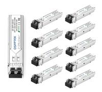 QSFPTEK (10 paquetes de 10 transceptores Gigabit SFP 1000Base-SX, 850 nm 550 m, DDM 1G SFP, puerto LC Multimode Mini-GBIC SFP para Cisco GLC-SX-MMD/GLC-SX-MM, Ubiquiti UF-MM-1G, microtics
