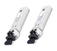 QSFPTEK 2Pack 10GBASE-SR SFP+ Transceptor Multimodo 850nm 300M DDM LC Port Mini-GBIC 10G Transceiver para Cisco SFP-10G-SR, Ubiquiti UF-MM-10G, Netgear, Mikrotik, D-Link, Supermicro, Linksys