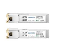 QSFPTEK 2Pack Nuevo 10GBASE-T SFP+ RJ45 Transceptor up to 30m, 10G SFP+ a RJ45 Módulo Copper Mini-GBIC Chip Realtek para Cisco SFP-10G-T-S, Ubiquiti UF-RJ45-10G, D-Link, Supermicro Otros interruptore