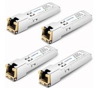 QSFPTEK 4Pack Gigabit SFP to RJ45, 1000BASE-T Copper RJ45 Módulo Transceptor para Cisco GLC-T/SFP-GE-T, Ubiquiti UF-1G, Netgear, Mikrotik, D-Link, TP-Link, hasta 100m