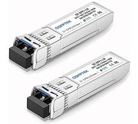 QSFPTEK Módulo SFP 10GBASE-LR, SFP+ 1310nm 10km Duplex LC SMF DOM transceptores de red óptica, compatible con MINI GBIC SFP-10G-LR, y otros interruptores abiertos, 2 unidades