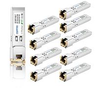 QSFPTEK Paquete de 10 módulos de cobre SFP+ a RJ45, 10 GB SFP a rj45, transceptor Mini-GBIC para Cisco SFP-10G-T-S, Ubiquiti UF-RJ45-10G, Netgear, Mikrotik, D-Link, Supermicro, CAT6A/CAT7, hasta 30 m