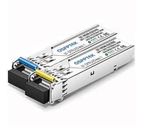 QSFPTEK transceptor BIDI WDM del módulo 1.25G SFP, transceptor Tx1310/Rx1550nm de la fibra del simplex LC DDM de 3KM para Cisco GLC-BX-U y GLC-BX-D, Ubiquiti, Mikrotik, D-Link, Supermicro, Netgear