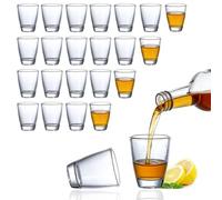 QSHXXROI 24 vasos de chupito en forma de huevo, 30 ml, juego de vasos de chupito, vasos de licor, base gruesa, para aguardiente, vodka, ouzo, sambuca, apto para lavavajillas