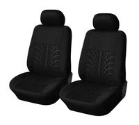 QSJKLC Funda de Asiento de Coche para Ford Ranger 2019-2022, Patrón de Huellas de neumáticos en 3D Asientos De Coche, Compatible con airbag,Black-2 Seats