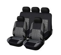 QSJKLC Funda de Asiento de Coche para Renault Scenic V E-Tech Electric 2024-, Patrón de Huellas de neumáticos en 3D Asientos De Coche, Compatible con airbag,Grey- 5 Seats