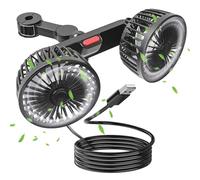 QSJKLC Ventilador Coche Doble Cabeza 360° Rotación Ventiladores para BMW 1 2 3 4 5 6 7 Series 5GT GT3 GT5 X1 X3 X4 M2 M3 M4 M5 M6, Ventilador Silencioso, Ventilador de Refrigeración