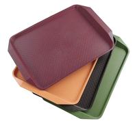 Qskely Plastic Fast Food Trays for Eating, 17"" x 11.8"", Set of 4