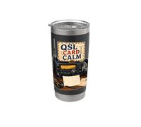 QSL CARD CALM Radio Tarjeta Estación Vaso térmico de acero inoxidable de doble pared