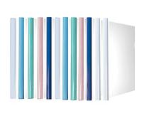 QSLKI 10 Piezas Transparente A4 Cubiertas para informes con Barra Deslizante, Carpetas Dossier de Presentación, útiles Escolares de Oficina Currículum Vitae Transparente presentación Carpeta