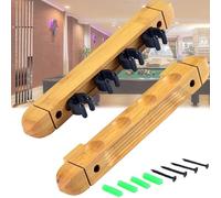 QSLKI 4 Agujeros Marco De Palo De Piscina Colgante De Pared, Almacenamiento Para 4 Tacos, Oporte Para Tacos De Billar, Mesa De Billar Soporte De Madera, Accesorios De Billar Para Hogares y Clubes