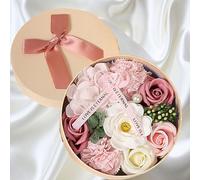 QSLKI Caja De Regalo De Flor De Jabón De Rosa Artificial, Flores Falsa, Mujer Flores De Jabon Rosas Artificiales, Pétalo De Rosa Perfumado para Bodas, Pedidas, Fiestas, Decoración Romántica (Polvo)
