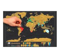QSLKI Mapa Mundi Rascar, Mapa Del Mundo A Rascar, 42 X 29 cm Scratch Off Travel Map, Mapas Del Mundo Para Marcar Viajes, Para Rascar Con Precisión Y Pegatinas De Recuerdo De Viajes, Oro/Negro