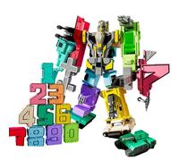 QSLKI Robots Numéricos Transformables, Juguetes Transformables para Regalo de Cumpleaños, Juguetes Intelectuales para Niños, Juguetes Robots Educativos 3-6 Años Niños Jugando Aprendiendo (type 1（0-9）)