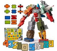 QSLKI Robots Numéricos Transformables, Juguetes Transformables para Regalo de Cumpleaños, Juguetes Intelectuales para Niños, Juguetes Robots Educativos 3-6 Años Niños Jugando Aprendiendo (type 2（0-9）)